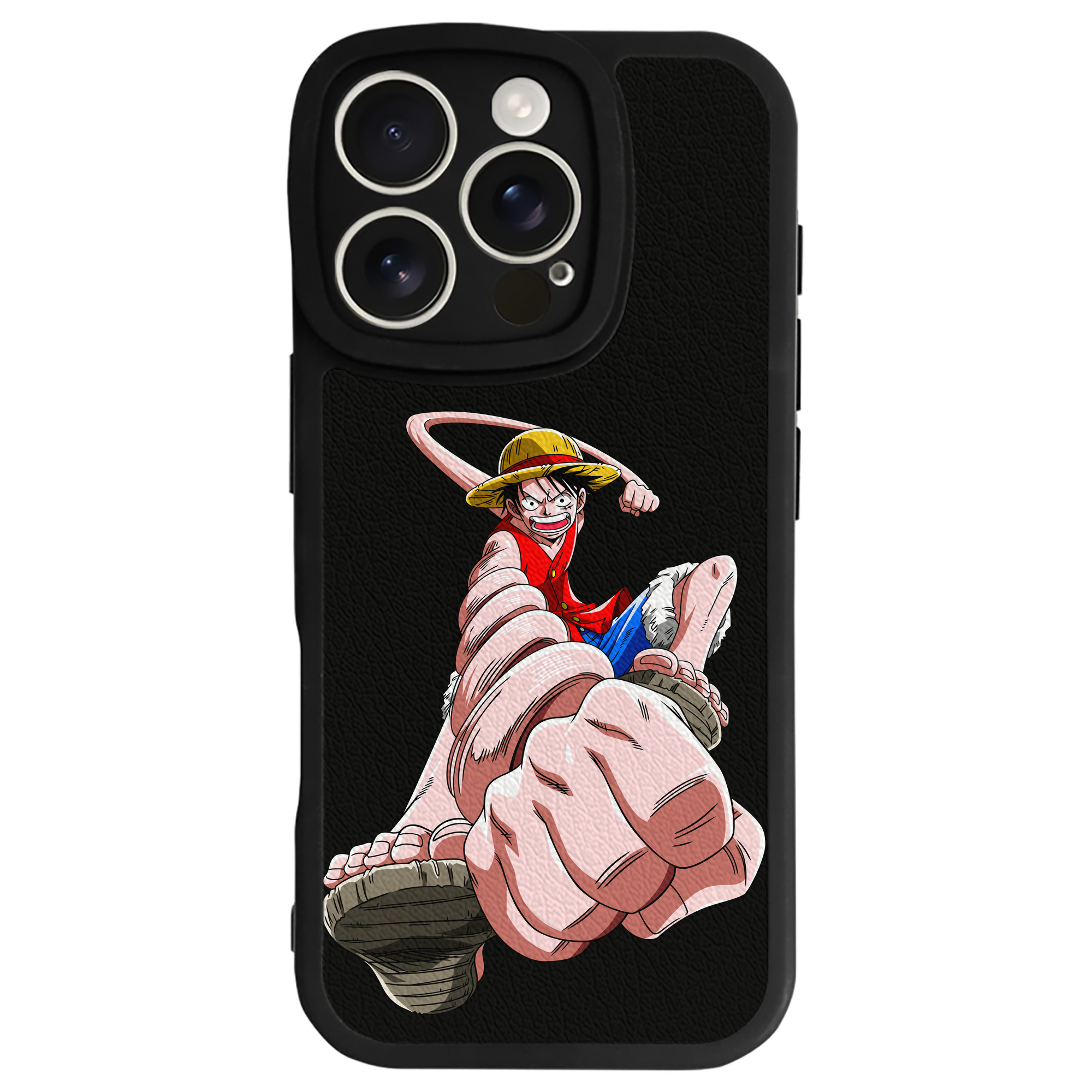 （画像用） ワンピース モンキー・D・ルフィ ONE PIECE Monkey D. Luffy 【iPhone 16シリーズ対応】シリコンスマホケース（レザー調） 材質：シリコン